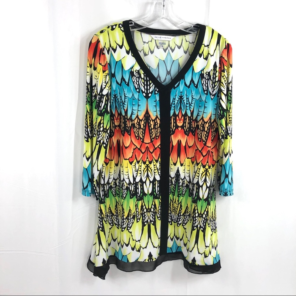 Peter Nygard Feather Vibrant Colored Tunic M - Picture 1 of 7